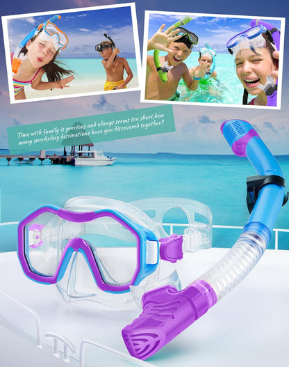 Snorkeling Gear for Adults, Dry-Top Snorkel Set, 180°Panoramic Wide View Diving Mask Breathing Freely Snorkel Mask for Snorkeling Scuba Diving Swimming Travel