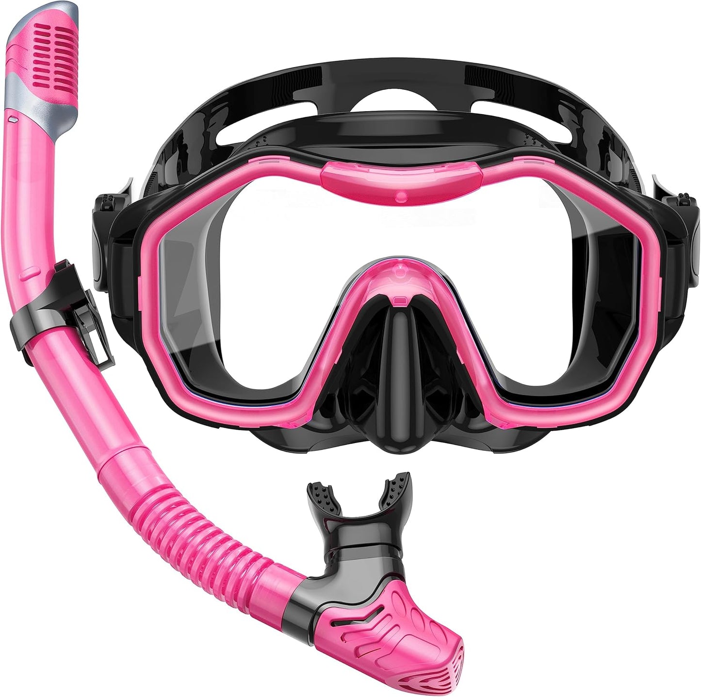 Snorkeling Gear for Adults, Dry-Top Snorkel Set, 180°Panoramic Wide View Diving Mask Breathing Freely Snorkel Mask for Snorkeling Scuba Diving Swimming Travel