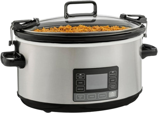 7 Quart Portable Programmable Slow Cooker with Timer and Locking Lid