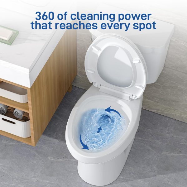 21Toilet, Elongated Toilets for Bathrooms, Two-Piece Toilet with Soft Close Seat, 1.28 Siphonic Flush Toilet with Universal Height ADA Cotton White