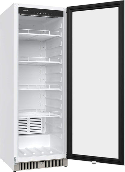 22" Wide 10.1 Cu. Ft. Commercial Beverage Merchandiser – Stainless Steel, Temp Alarm, Reversible Door