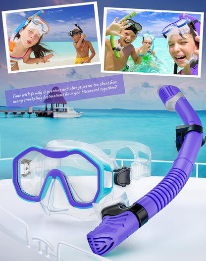 Snorkeling Gear for Adults, Dry-Top Snorkel Set, 180°Panoramic Wide View Diving Mask Breathing Freely Snorkel Mask for Snorkeling Scuba Diving Swimming Travel