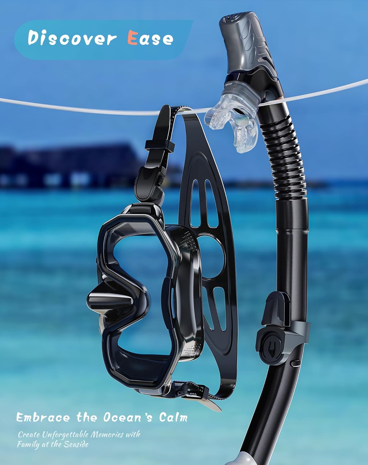 Snorkeling Gear for Adults, Dry-Top Snorkel Set, 180°Panoramic Wide View Diving Mask Breathing Freely Snorkel Mask for Snorkeling Scuba Diving Swimming Travel