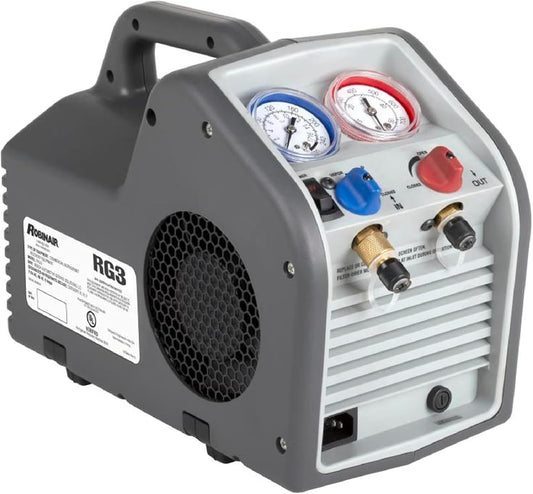 Portable Refrigerant Recovery Machine – 115V, 60Hz, for Both Liquid and Vapor Refrigerant.
