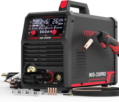 135Amp MIG Welder,110V Flux Core Welder Flux Core MIG/Lift TIG/Stick 3-in-1 Large LED Digital Display Welding Machine IGBT Inverter Welder FLUX-135PRO