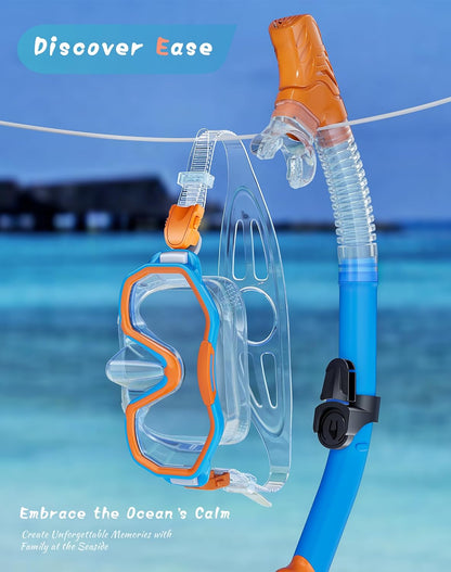 Snorkeling Gear for Adults, Dry-Top Snorkel Set, 180°Panoramic Wide View Diving Mask Breathing Freely Snorkel Mask for Snorkeling Scuba Diving Swimming Travel