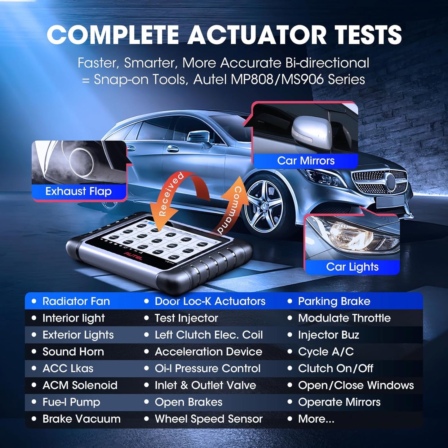 2024 Bidirectional Tool as MK808BT Pro MX808S M808Z, Function as MaxiCheck MX900, Active Test, All System Diagnose, Injector Coding.