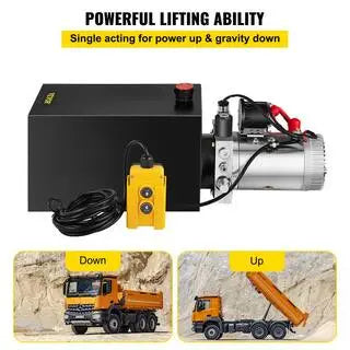 12 qt. 12-Volt 3200 PSI Hydraulic Power Pump Electric Dump Trailer Pump with Steel Reservoir for Car Lift.