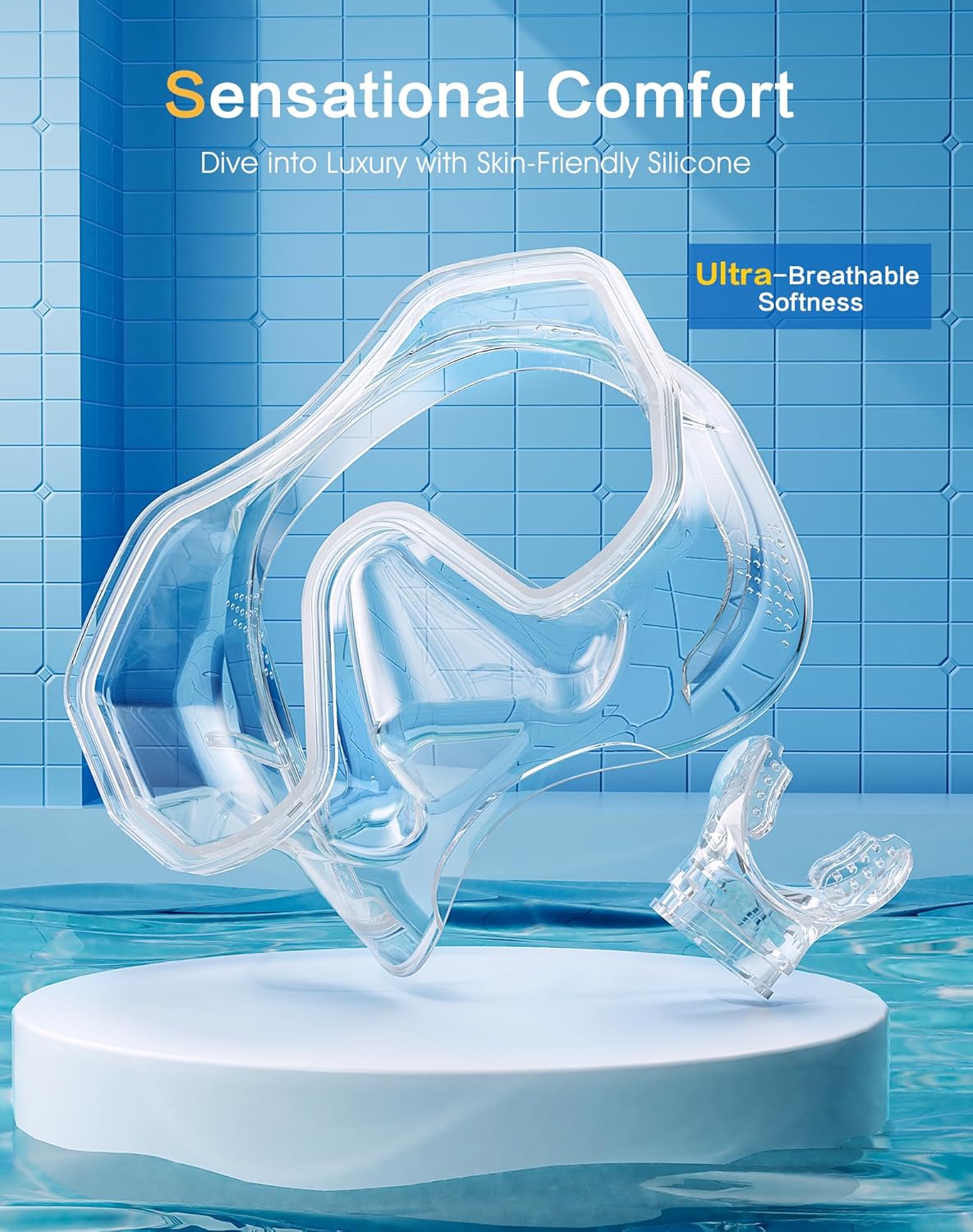 Snorkeling Gear for Adults, Dry-Top Snorkel Set, 180°Panoramic Wide View Diving Mask Breathing Freely Snorkel Mask for Snorkeling Scuba Diving Swimming Travel