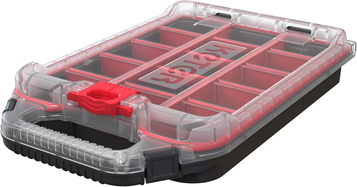 Modular Tools Organizer for Garage Storage and DIY, 3 Piece Resin Rolling Tool Box System for Small Parts