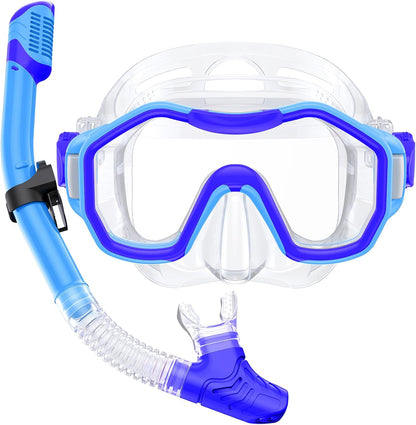 Snorkeling Gear for Adults, Dry-Top Snorkel Set, 180°Panoramic Wide View Diving Mask Breathing Freely Snorkel Mask for Snorkeling Scuba Diving Swimming Travel
