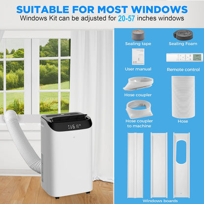 14000 BTU Portable Air Conditioners with Remote Control, 3-in-1 Free Standing Cooling AC Unit with Fan & Dehumidifier, Cools Room up to 700 sq.ft, Smart/Sleep Mode,3 Speed,Auto Swing,24H Timer
