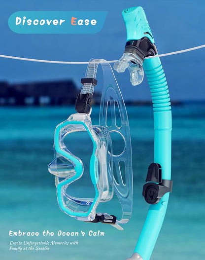 Snorkeling Gear for Adults, Dry-Top Snorkel Set, 180°Panoramic Wide View Diving Mask Breathing Freely Snorkel Mask for Snorkeling Scuba Diving Swimming Travel