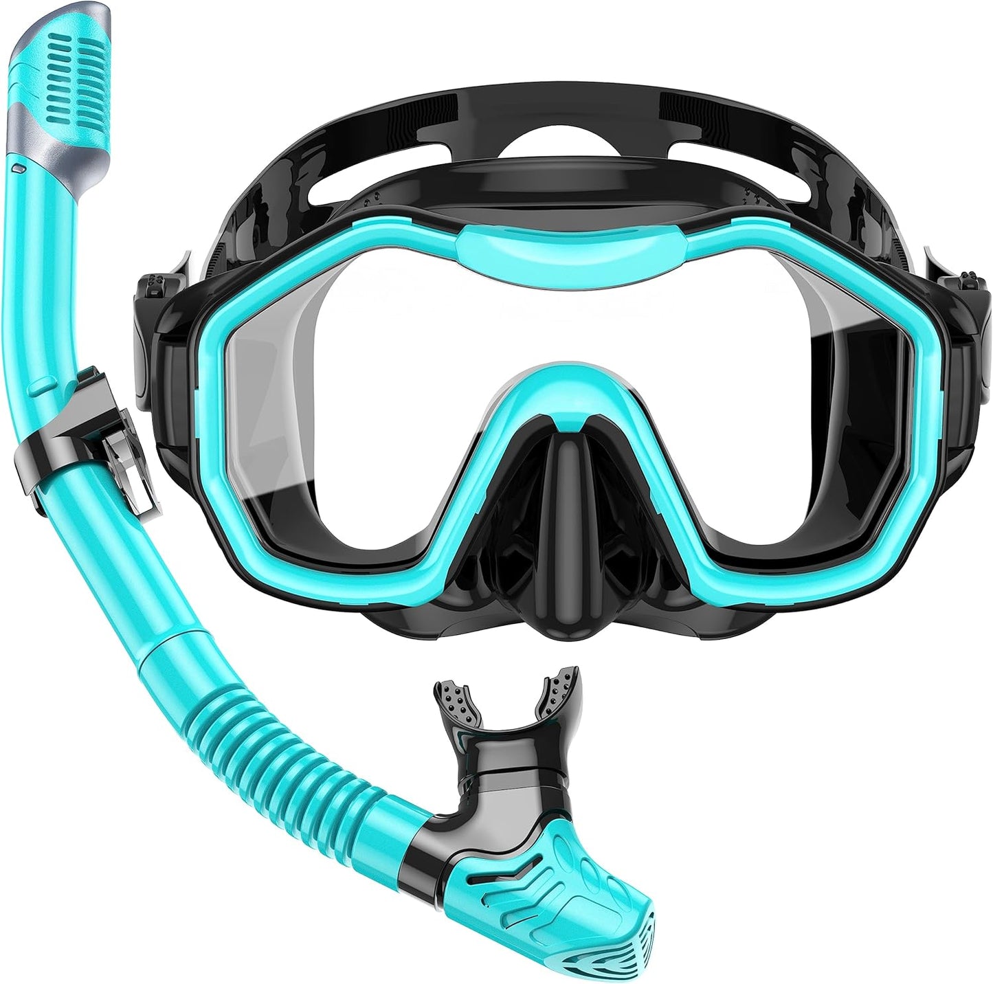 Snorkeling Gear for Adults, Dry-Top Snorkel Set, 180°Panoramic Wide View Diving Mask Breathing Freely Snorkel Mask for Snorkeling Scuba Diving Swimming Travel