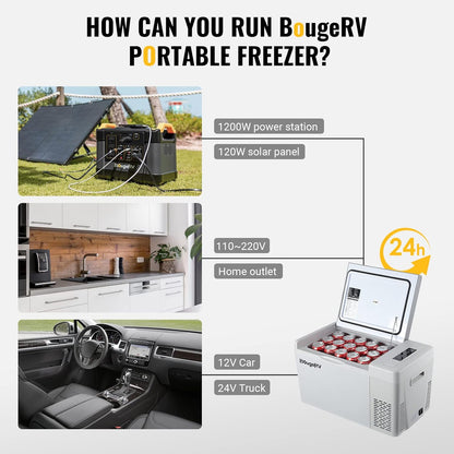 12 Volt Refrigerator 12V Car Fridge 23 Quart Portable Freezer Compressor Cooler 12/24V DC 110~240 Volt AC for Truck Van RV Camper SUV Travel Camping Road Trips Tailgating -7℉~50℉