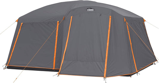 Straight Wall Cabin Tents | 10 Person / 11 Person / 12 Person Large Multi Room Family Tents for Car Camping & Outdoor Adventures