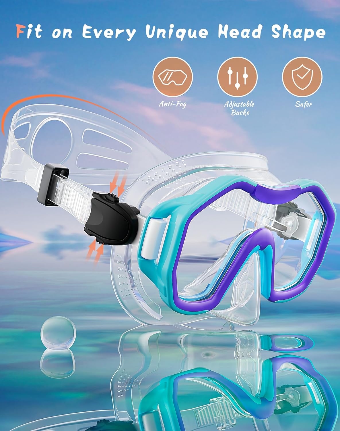 Snorkeling Gear for Adults, Dry-Top Snorkel Set, 180°Panoramic Wide View Diving Mask Breathing Freely Snorkel Mask for Snorkeling Scuba Diving Swimming Travel