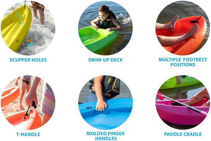 6' Youth Kayak with Paddle. Designed for Stability and Safety, It's The Perfect Choice for Young Paddlers Ready to Conquer The Water
