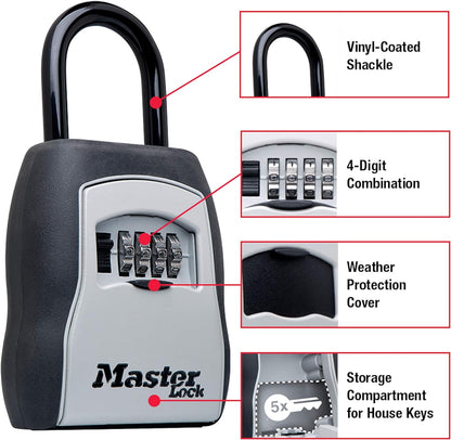 Key Lock Box, Outdoor Lock Box Bundle with SentrySafe Fireproof and Waterproof Safe, 1.23 Cubic Feet