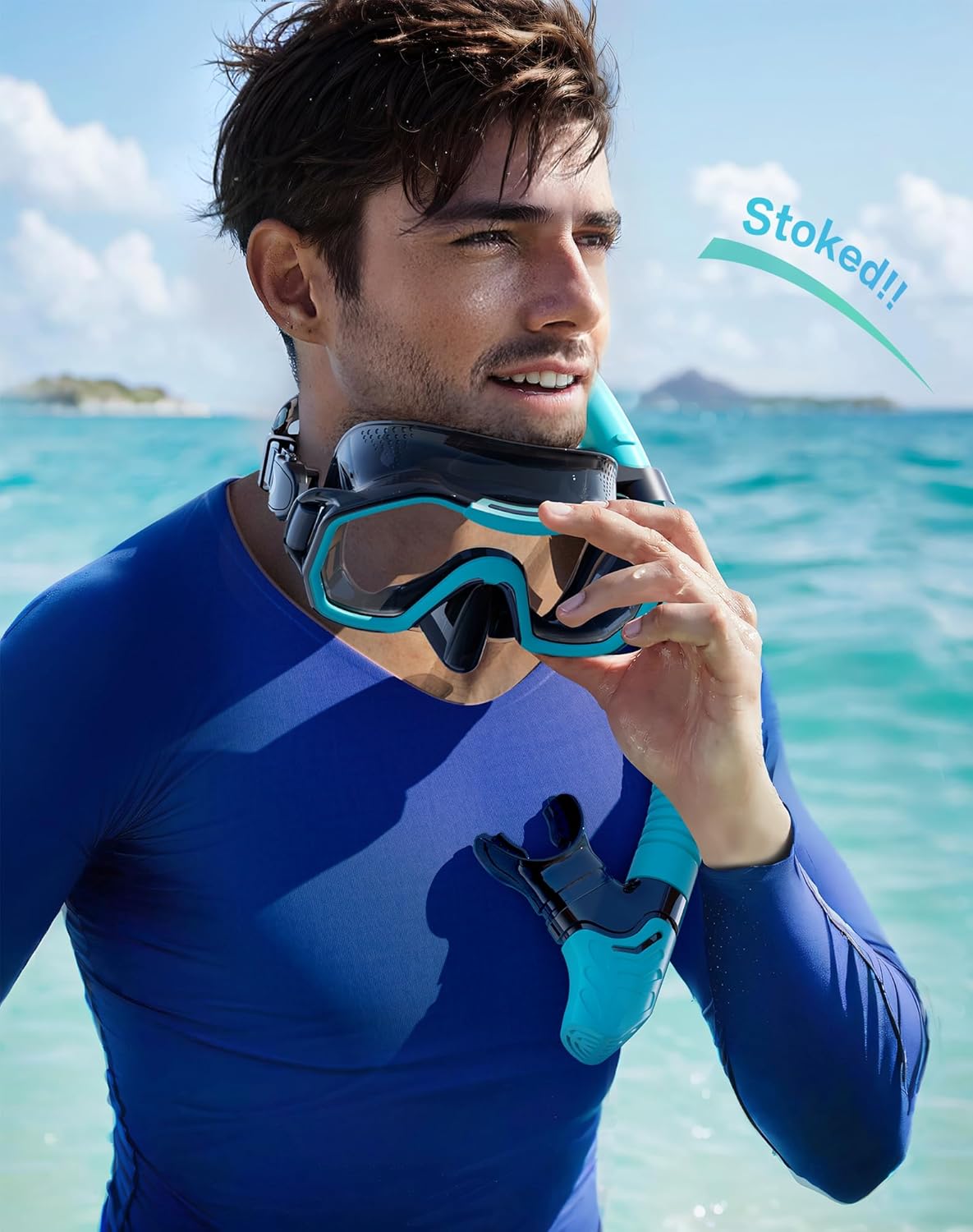 Snorkeling Gear for Adults, Dry-Top Snorkel Set, 180°Panoramic Wide View Diving Mask Breathing Freely Snorkel Mask for Snorkeling Scuba Diving Swimming Travel