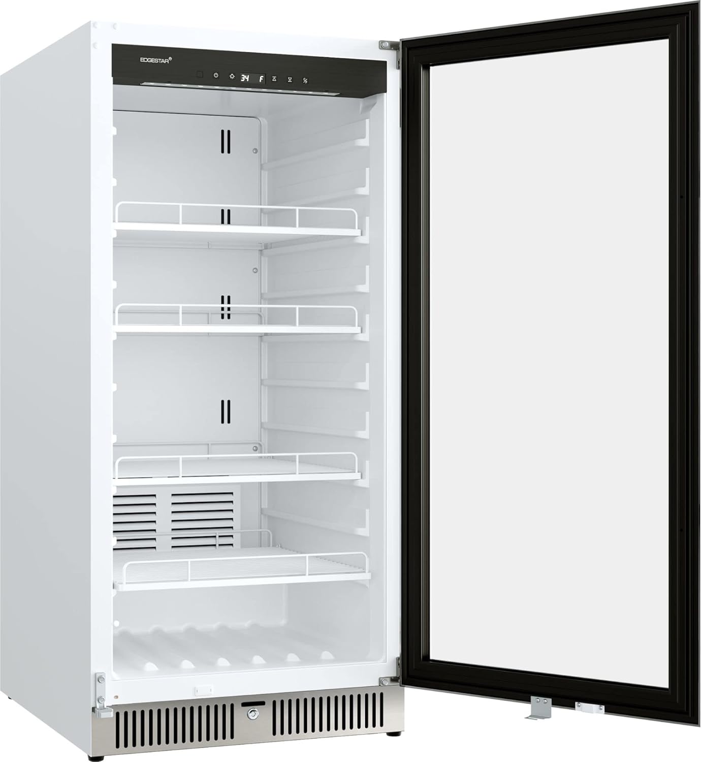 22" Wide 10.1 Cu. Ft. Commercial Beverage Merchandiser – Stainless Steel, Temp Alarm, Reversible Door