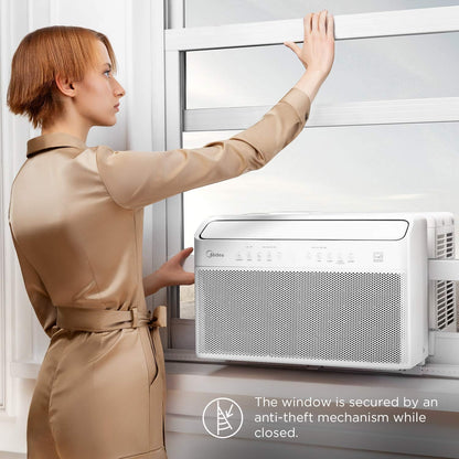 U-Shaped Inverter Window Air Conditioner 12,000BTU with Open Window Flexibility, Robust Installation,Extreme Quiet, 35% Energy Saving, Smart Control, Alexa, Remote, Bracket Included.
