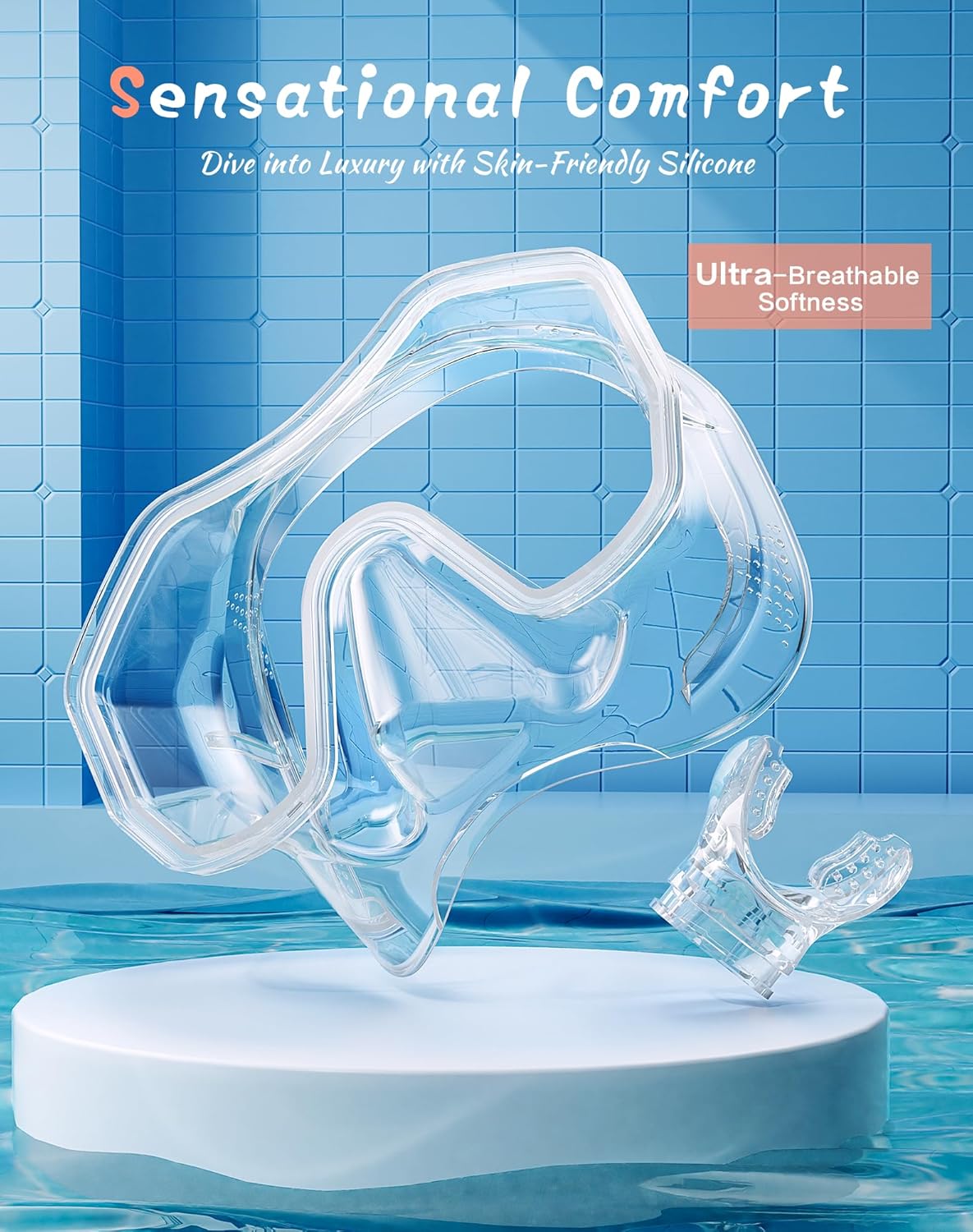 Snorkeling Gear for Adults, Dry-Top Snorkel Set, 180°Panoramic Wide View Diving Mask Breathing Freely Snorkel Mask for Snorkeling Scuba Diving Swimming Travel