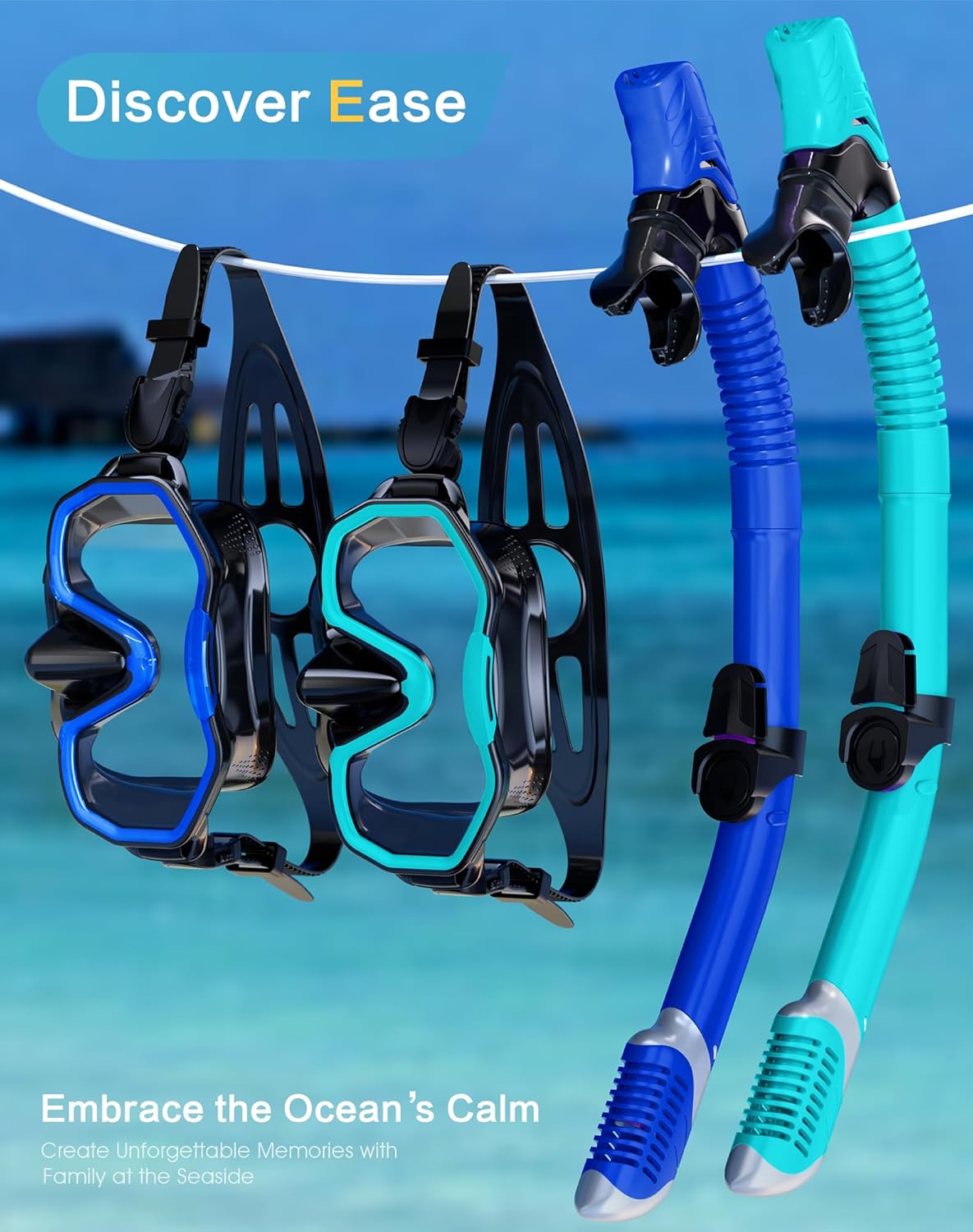 Snorkeling Gear for Adults, Dry-Top Snorkel Set, 180°Panoramic Wide View Diving Mask Breathing Freely Snorkel Mask for Snorkeling Scuba Diving Swimming Travel
