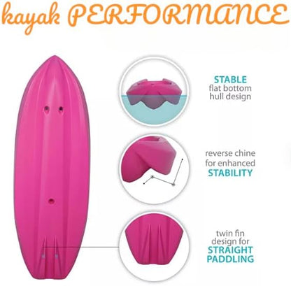 6' Youth Kayak with Paddle. Designed for Stability and Safety, It's The Perfect Choice for Young Paddlers Ready to Conquer The Water