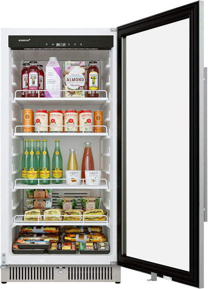 22" Wide 10.1 Cu. Ft. Commercial Beverage Merchandiser – Stainless Steel, Temp Alarm, Reversible Door