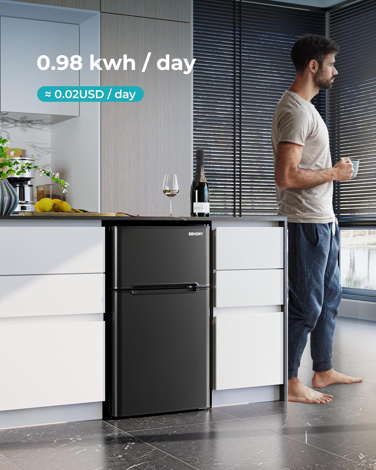 3.2 Cu.Ft Mini Fridge with Freezer – 2-Door Compact Refrigerator for Bedroom, Dorm, Office or Apartment, Silver3.2 Cu.Ft Mini Fridge with Freezer – 2-Door Compact Refrigerator for Bedroom, Dorm, Office or Apartment, Silver