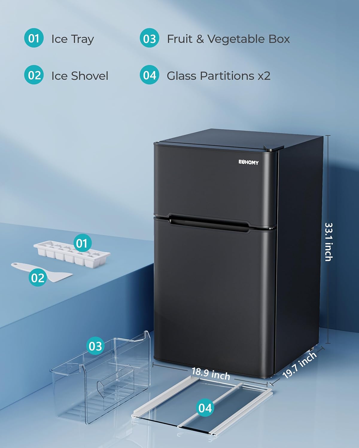 3.2 Cu.Ft Mini Fridge with Freezer – 2-Door Compact Refrigerator for Bedroom, Dorm, Office or Apartment, Silver3.2 Cu.Ft Mini Fridge with Freezer – 2-Door Compact Refrigerator for Bedroom, Dorm, Office or Apartment, Silver