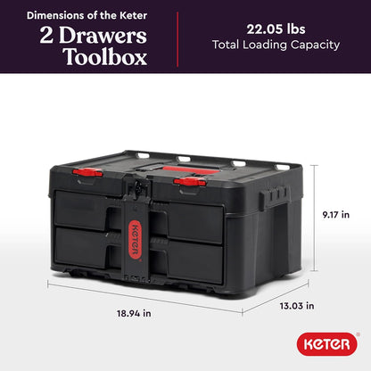 Modular Tools Organizer for Garage Storage and DIY, 3 Piece Resin Rolling Tool Box System for Small Parts