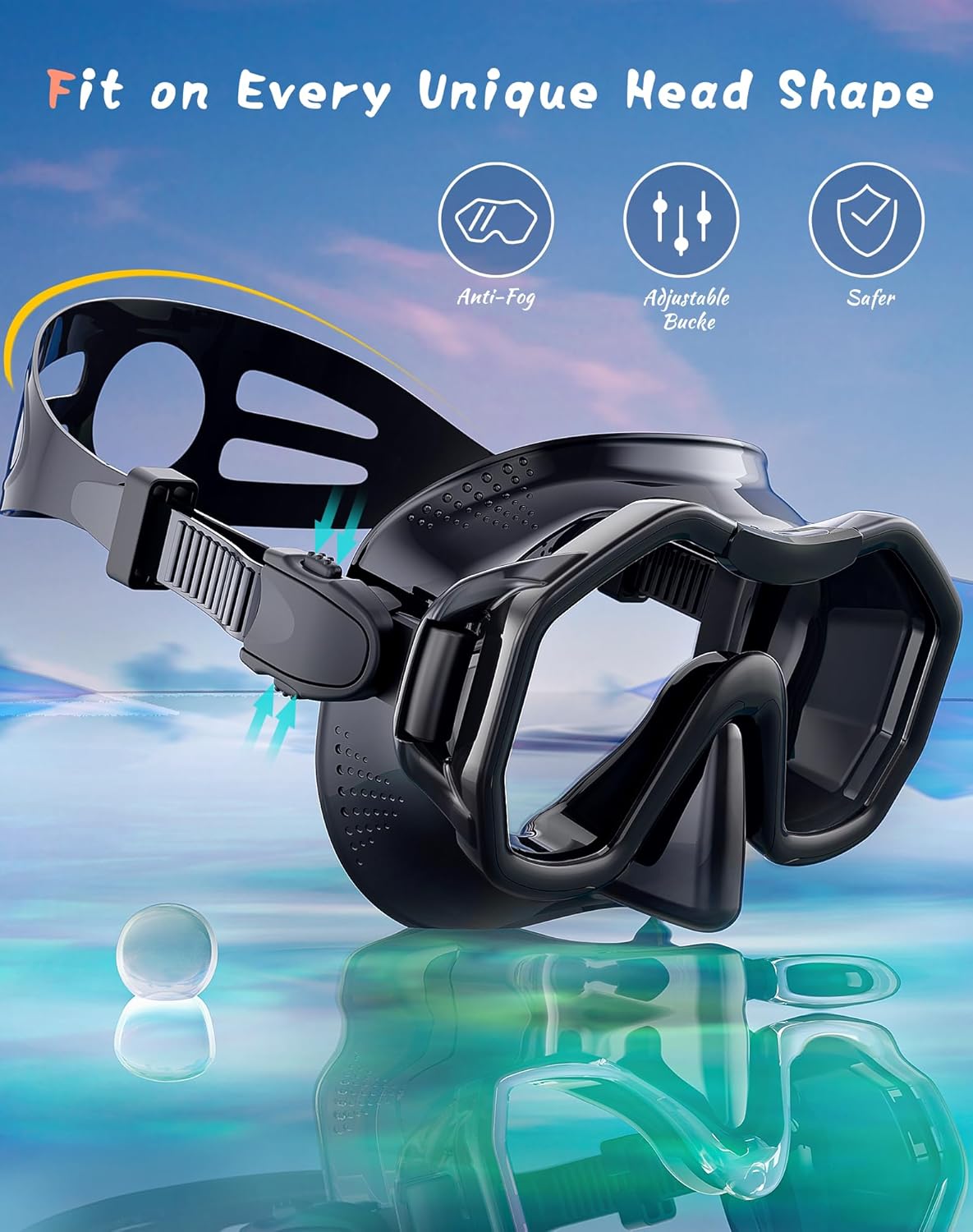 Snorkeling Gear for Adults, Dry-Top Snorkel Set, 180°Panoramic Wide View Diving Mask Breathing Freely Snorkel Mask for Snorkeling Scuba Diving Swimming Travel