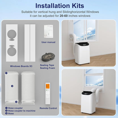 14000 BTU Portable Air Conditioners with Remote Control, 3-in-1 Free Standing Cooling AC Unit with Fan & Dehumidifier, Cools Room up to 700 sq.ft, Smart/Sleep Mode,3 Speed,Auto Swing,24H Timer