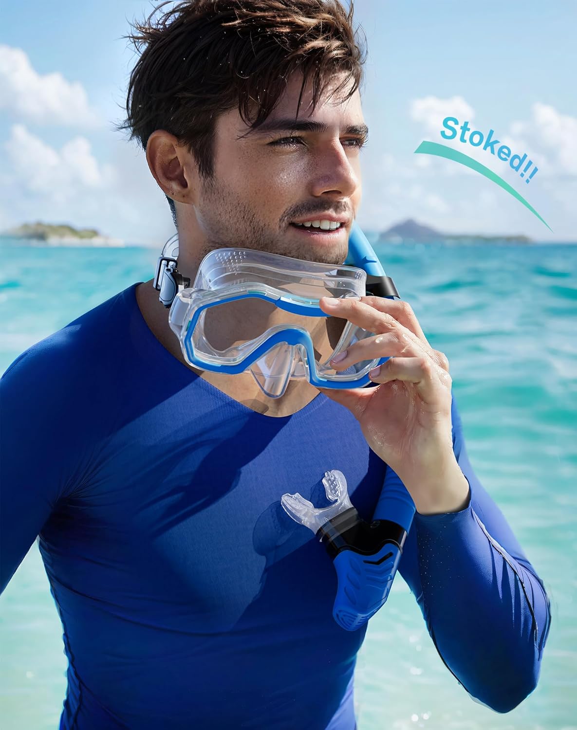 Snorkeling Gear for Adults, Dry-Top Snorkel Set, 180°Panoramic Wide View Diving Mask Breathing Freely Snorkel Mask for Snorkeling Scuba Diving Swimming Travel