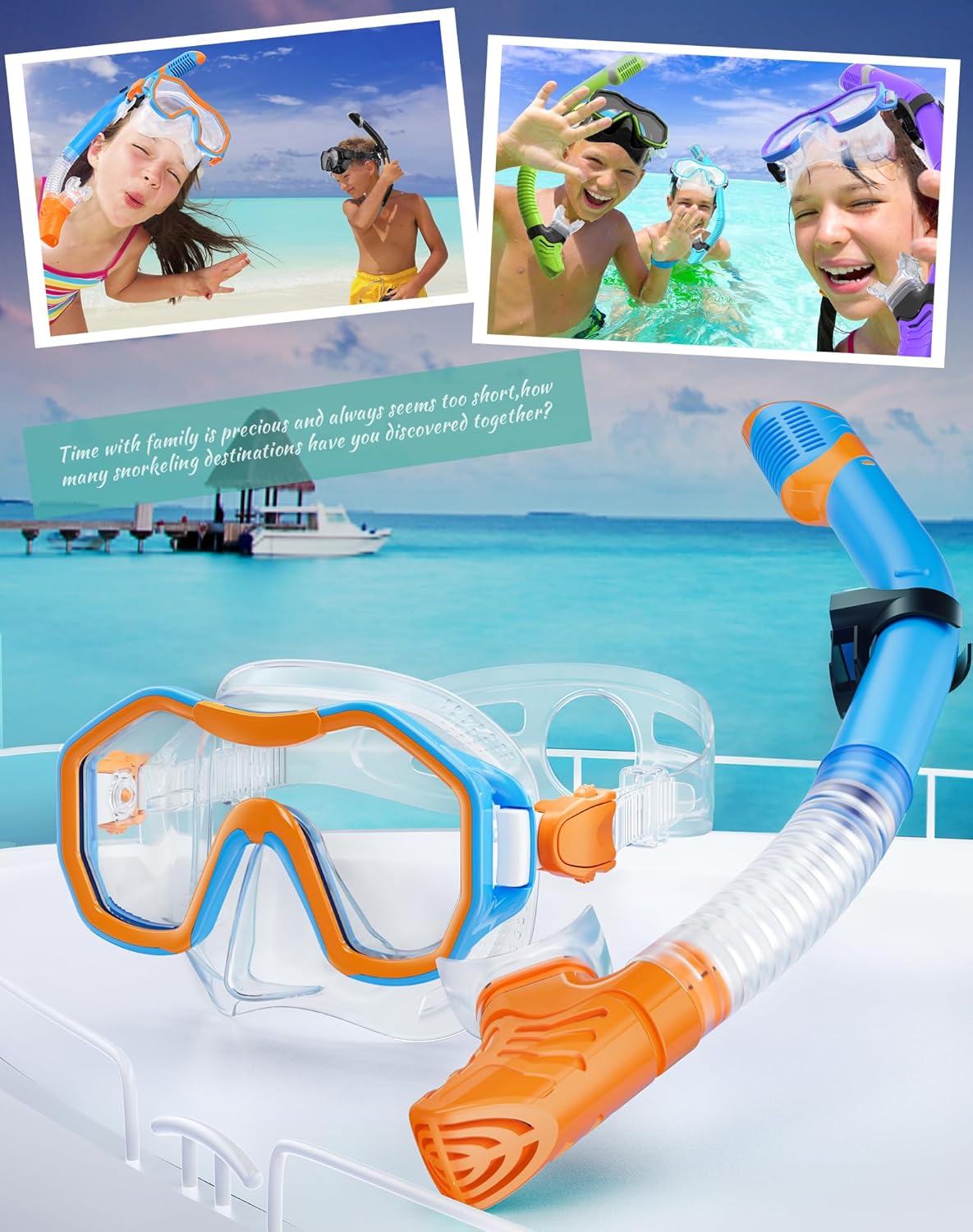 Snorkeling Gear for Adults, Dry-Top Snorkel Set, 180°Panoramic Wide View Diving Mask Breathing Freely Snorkel Mask for Snorkeling Scuba Diving Swimming Travel