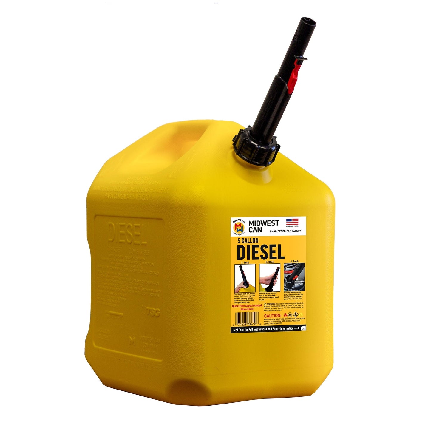 5 Gallon Diesel Can Fuel Container w/ Auto Shut Off (4 Pack)