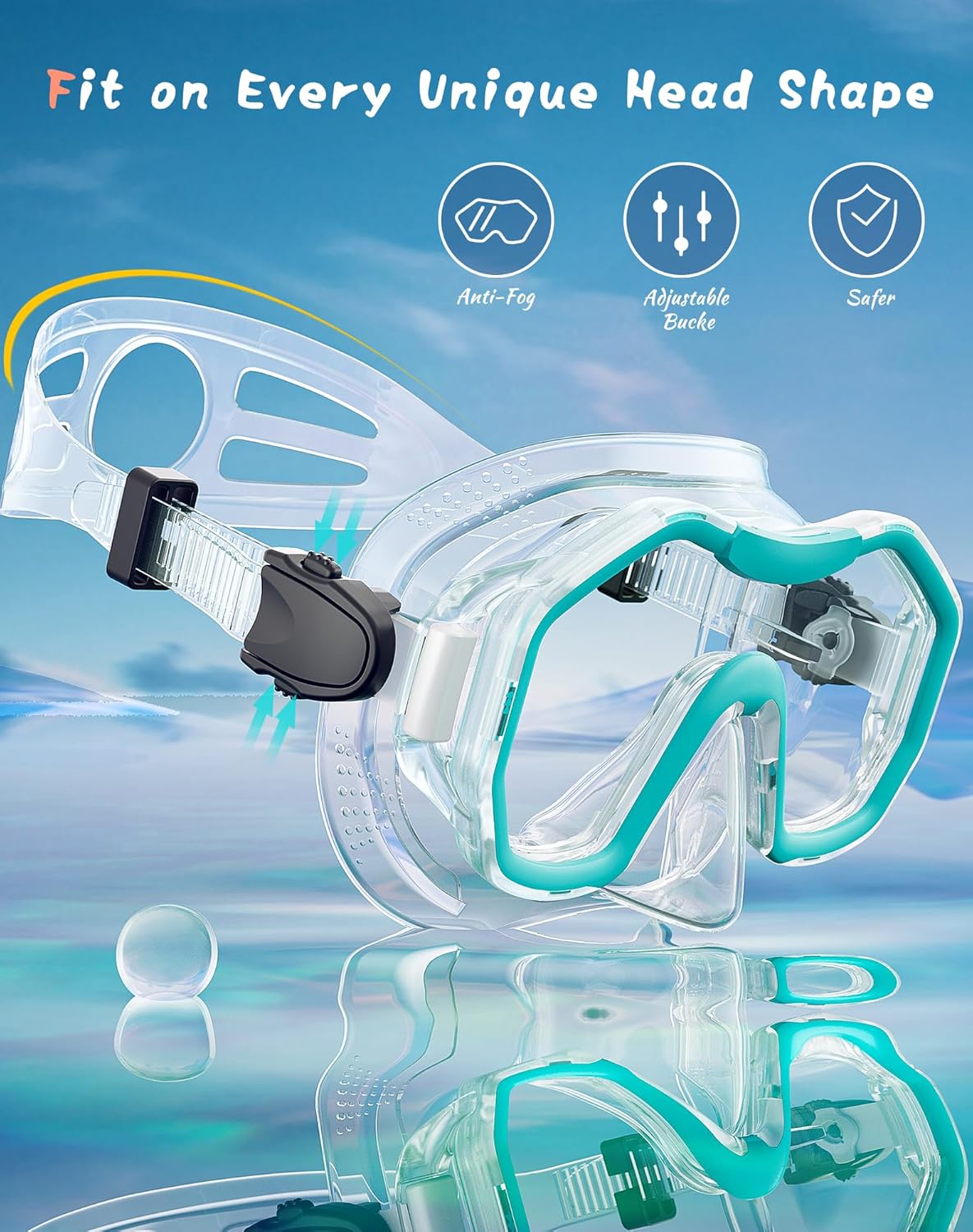 Snorkeling Gear for Adults, Dry-Top Snorkel Set, 180°Panoramic Wide View Diving Mask Breathing Freely Snorkel Mask for Snorkeling Scuba Diving Swimming Travel