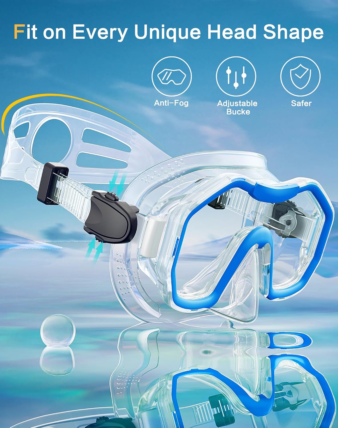 Snorkeling Gear for Adults, Dry-Top Snorkel Set, 180°Panoramic Wide View Diving Mask Breathing Freely Snorkel Mask for Snorkeling Scuba Diving Swimming Travel