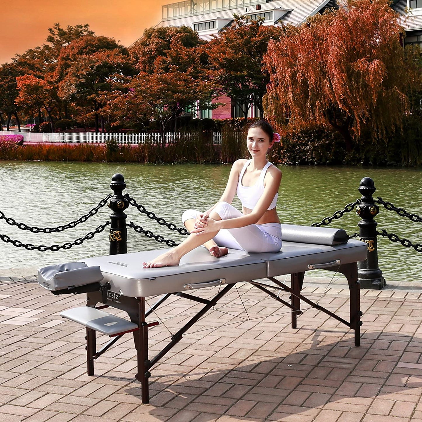 30′′ Massage Table Package with 3′′ Memory Foam,Dove Grey