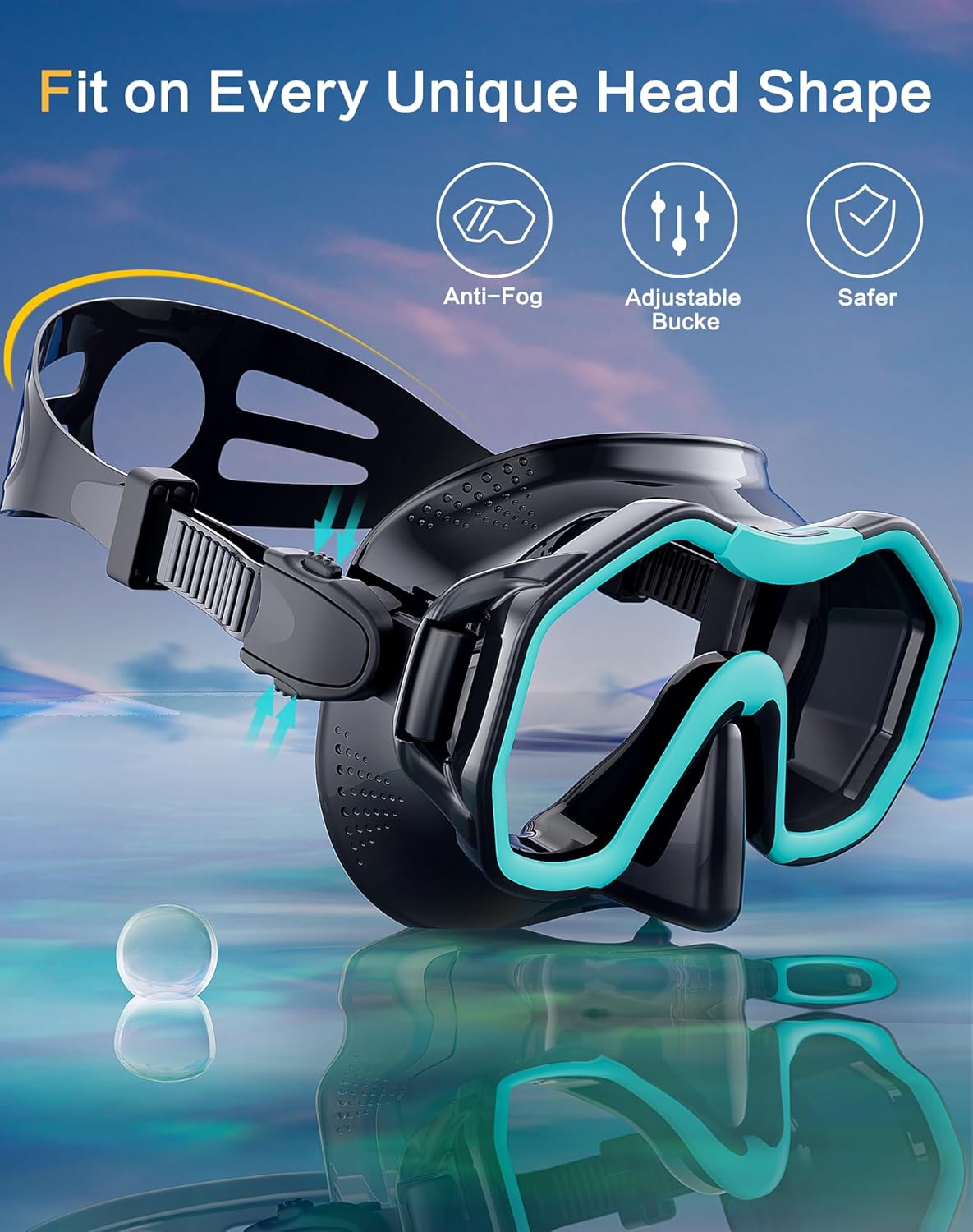 Snorkeling Gear for Adults, Dry-Top Snorkel Set, 180°Panoramic Wide View Diving Mask Breathing Freely Snorkel Mask for Snorkeling Scuba Diving Swimming Travel