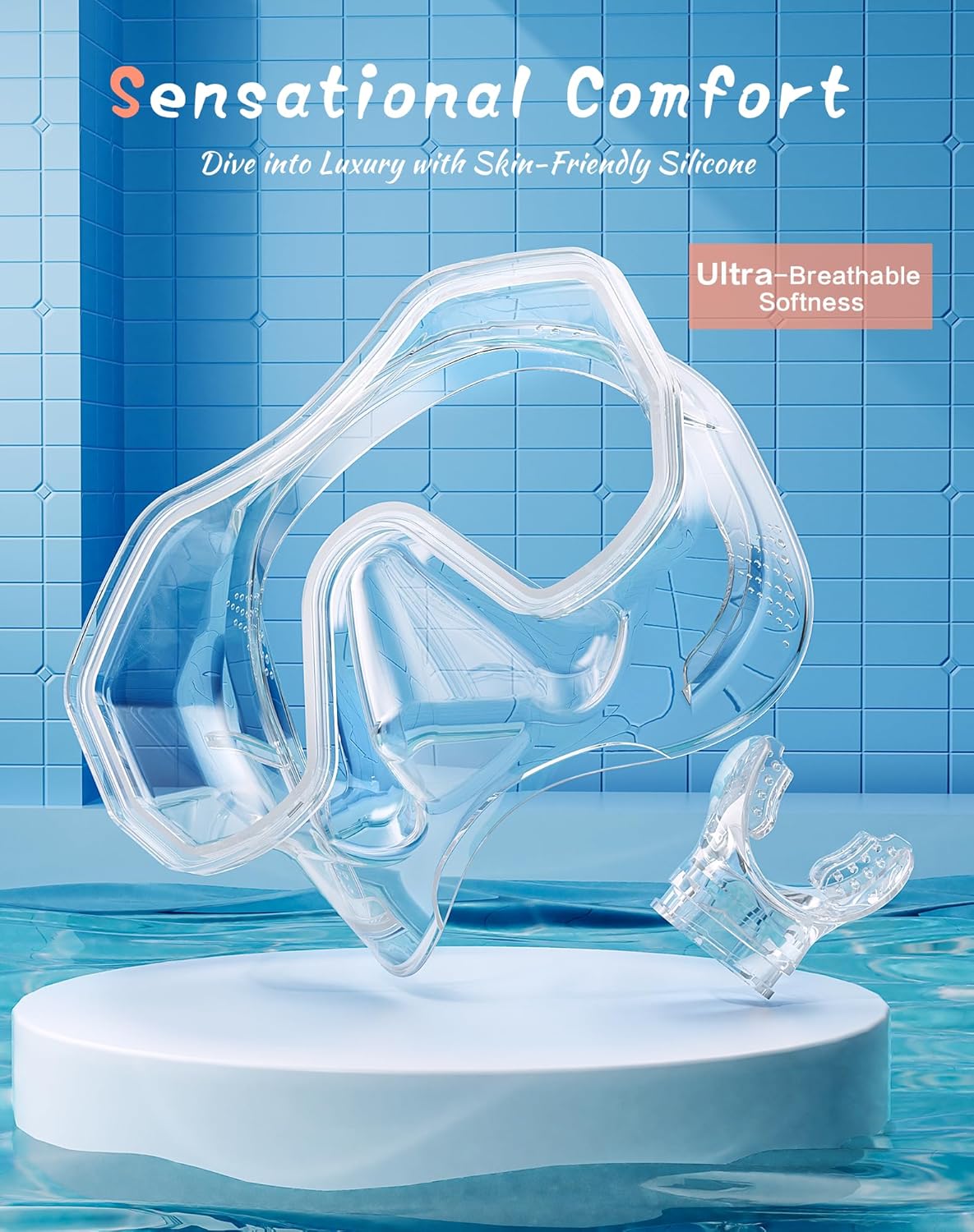 Snorkeling Gear for Adults, Dry-Top Snorkel Set, 180°Panoramic Wide View Diving Mask Breathing Freely Snorkel Mask for Snorkeling Scuba Diving Swimming Travel