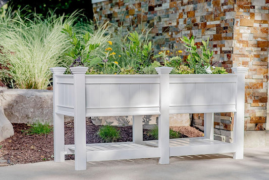68.5"W x 24"L Vinyl Raised Planter with Extension Kit