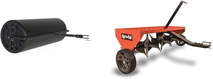 18" x 48" Tow Behind Poly Lawn Roller 550 lbs Weight with Water, Poly Drum and Steel Frame, with Plug. Designed for Lawn and Garden Tractors