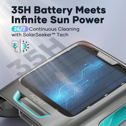 Solar Pool Skimmer with APP Support, 24/7 Cleaning, Dual Charging Modes, Smart Obstacle Avoidance, Ideal for All Swimming Pool Types