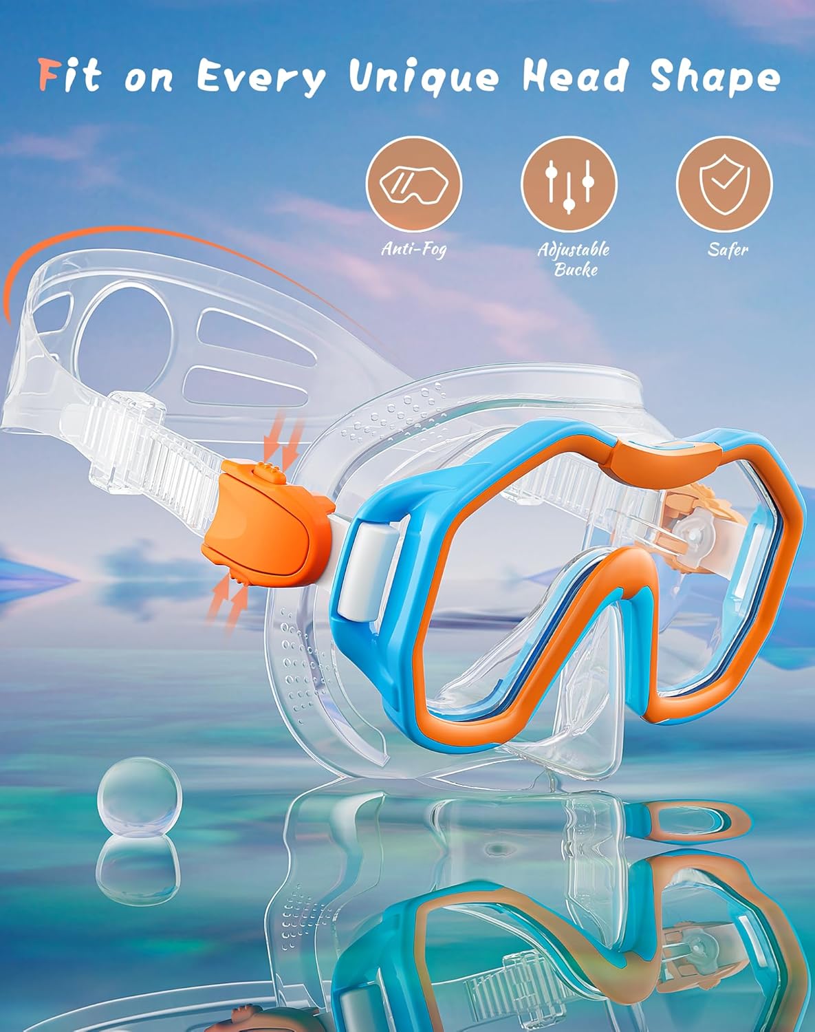 Snorkeling Gear for Adults, Dry-Top Snorkel Set, 180°Panoramic Wide View Diving Mask Breathing Freely Snorkel Mask for Snorkeling Scuba Diving Swimming Travel