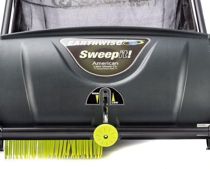 21-Inch Width Leaf & Grass Push Lawn Sweeper, Black