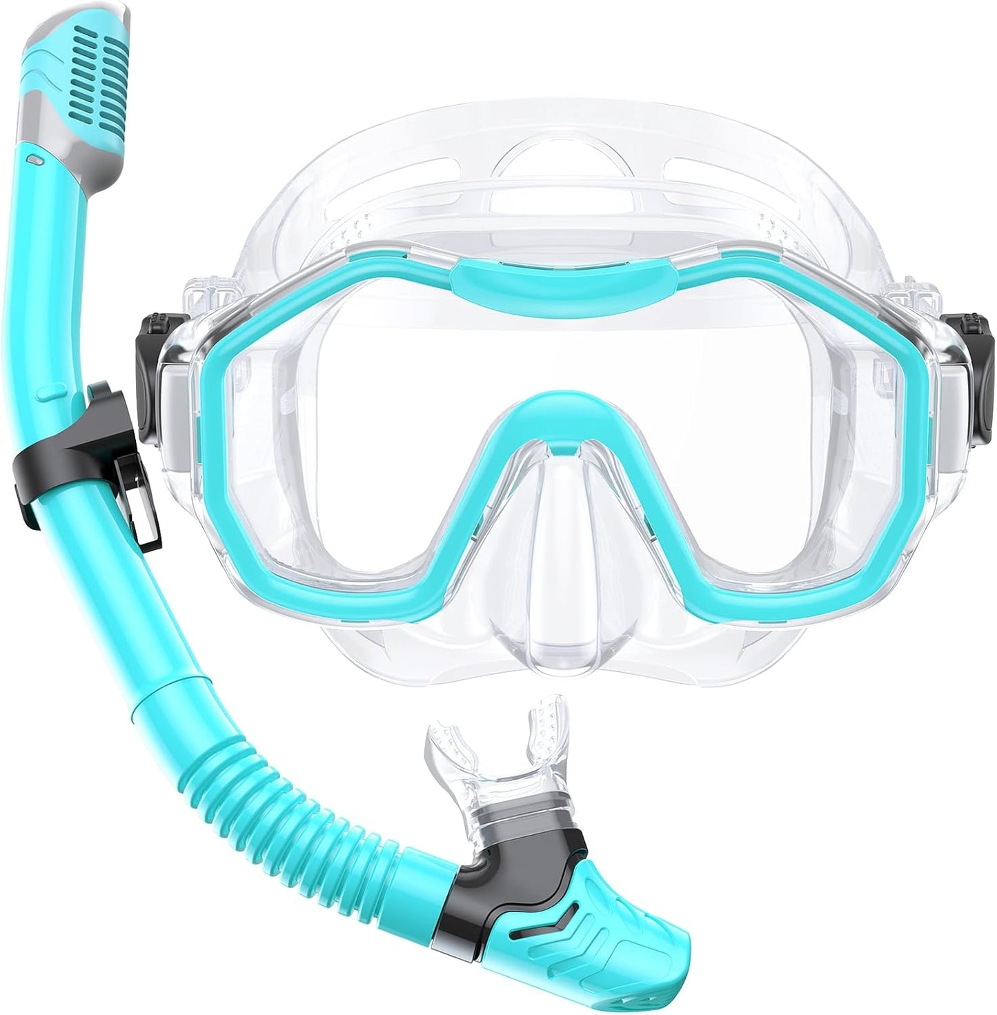 Snorkeling Gear for Adults, Dry-Top Snorkel Set, 180°Panoramic Wide View Diving Mask Breathing Freely Snorkel Mask for Snorkeling Scuba Diving Swimming Travel