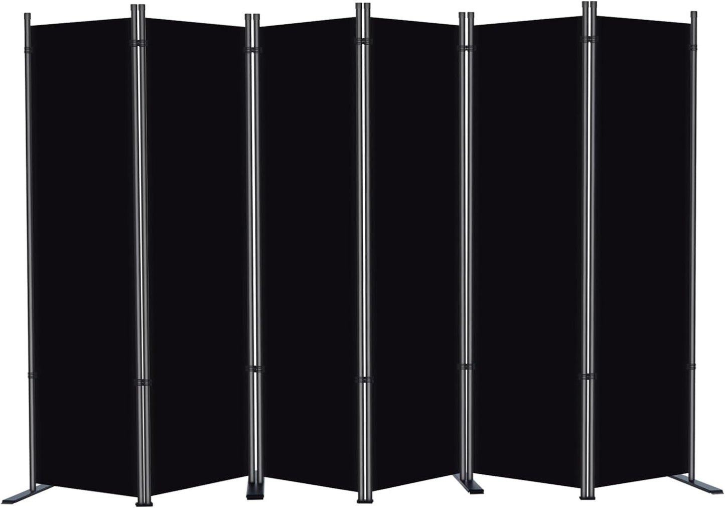3 Panel Privacy Screen, 6 Ft Tall Folding Privacy Screen Room Dividers, Freestanding Room Partition Wall Dividers, 102''W x 20''D x 71''H, Black